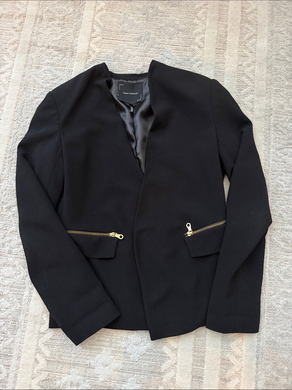 Robert Rodriguez Black Satin-Lined Jacket